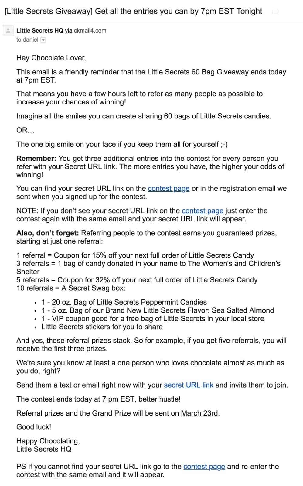 Reminder email 2