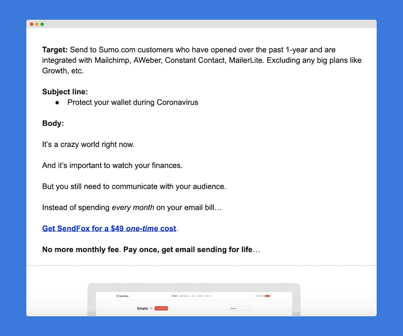 The Google Doc we use for the email to Sumo customers.
