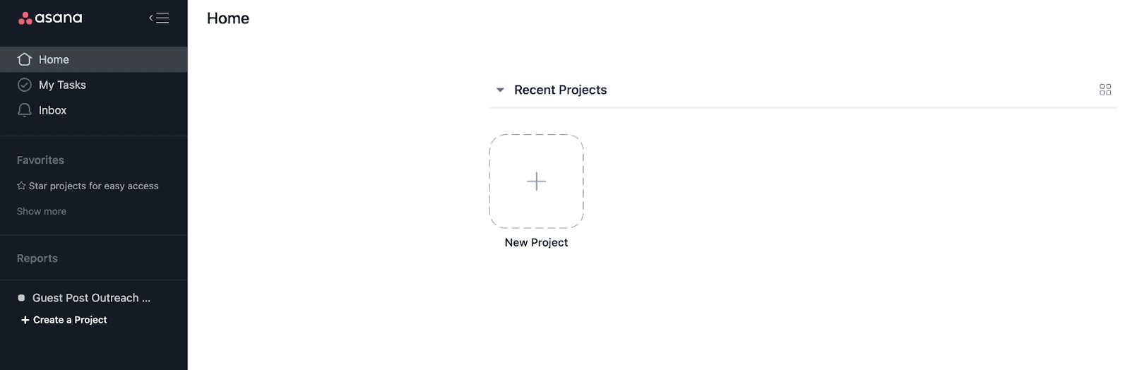 Asana dashboard