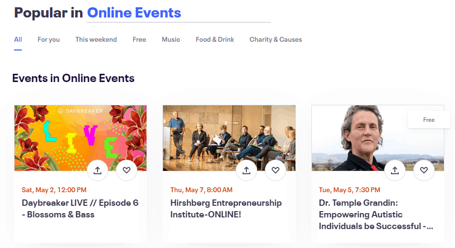 Eventbrite screenshot
