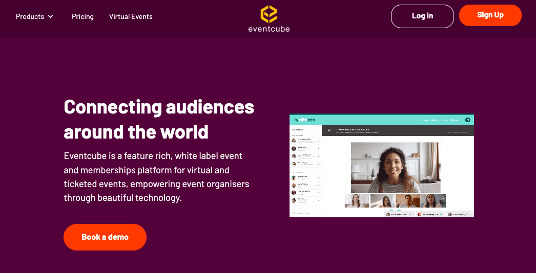 Eventcube's homepage