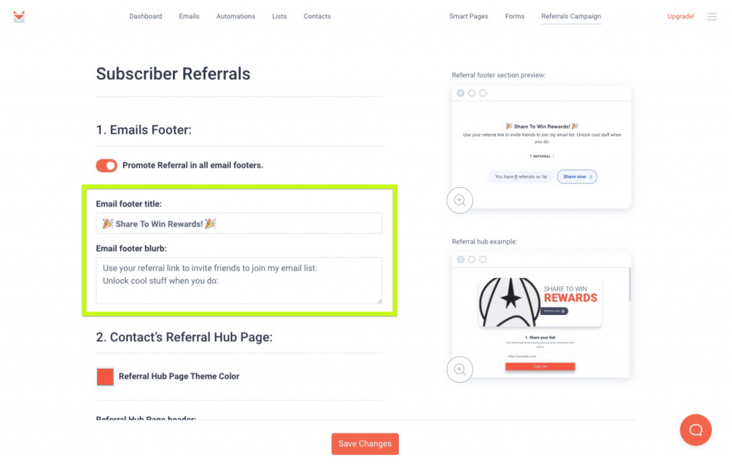 Subscriber referral program