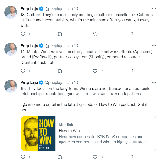 tweetstorm from Peep Laja