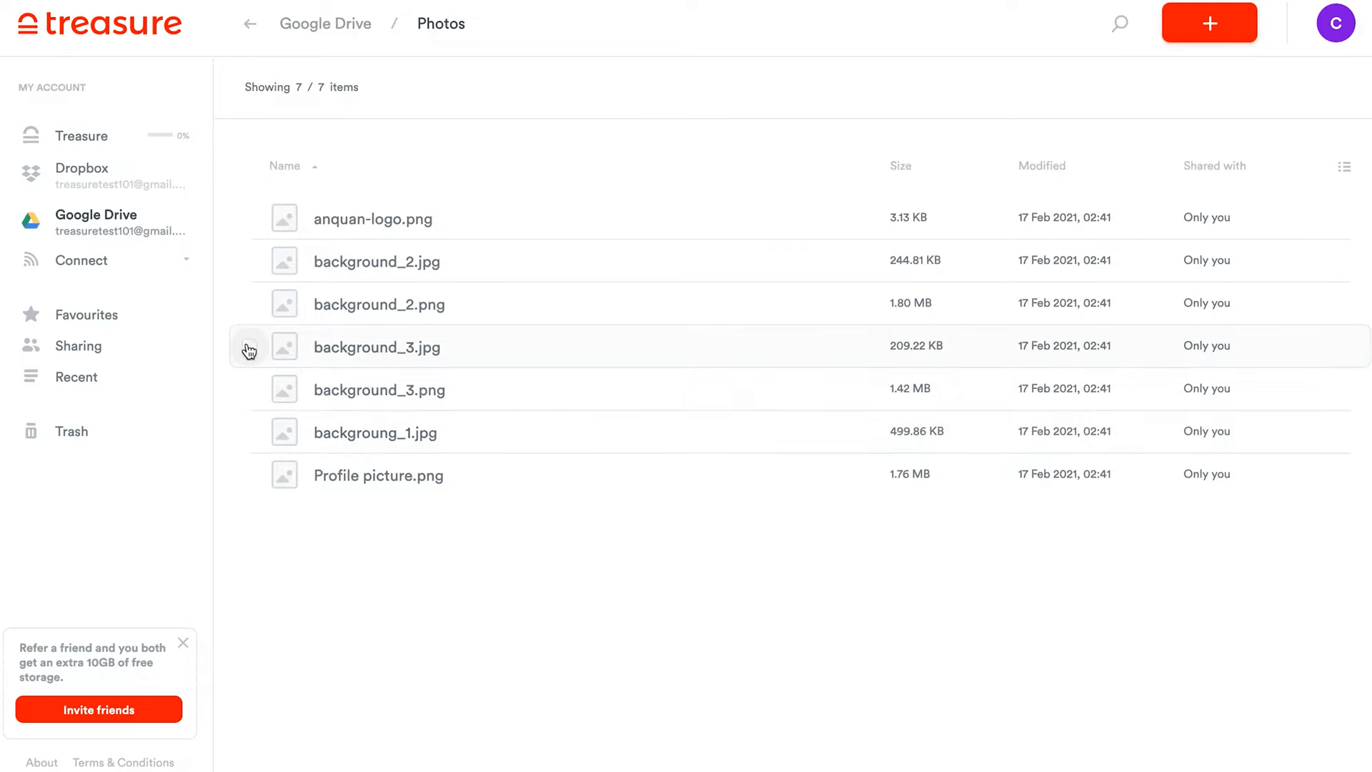 dropbox alternative - Treasure