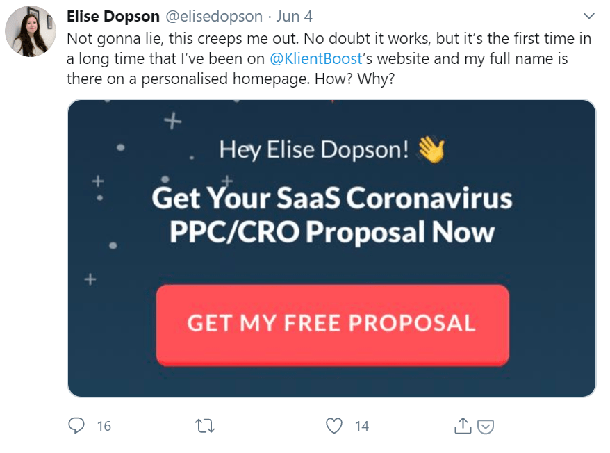 Conversion rate formula - Twitter post by Elise Dopson