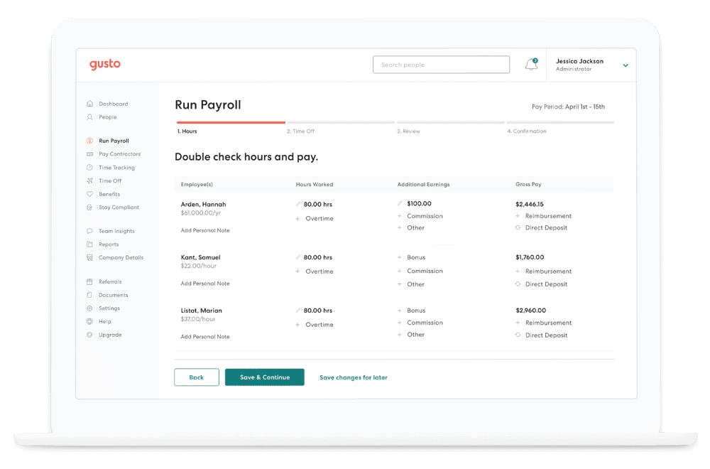 payroll software - Gusto