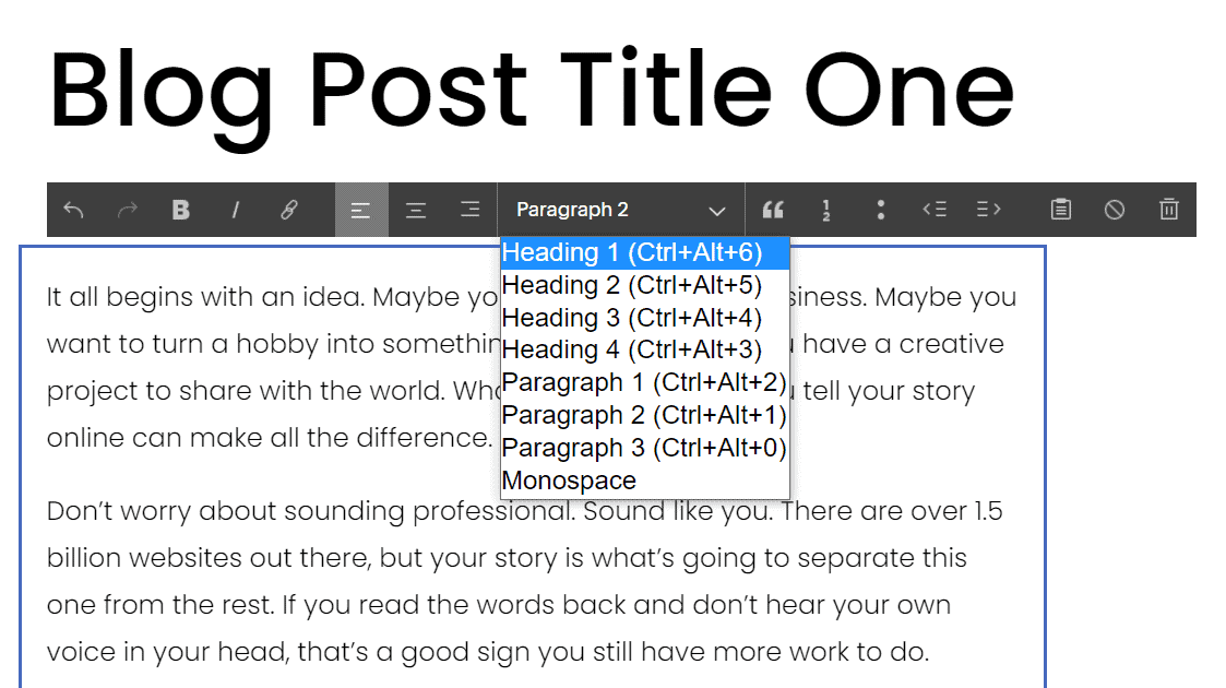 blogging edit tools