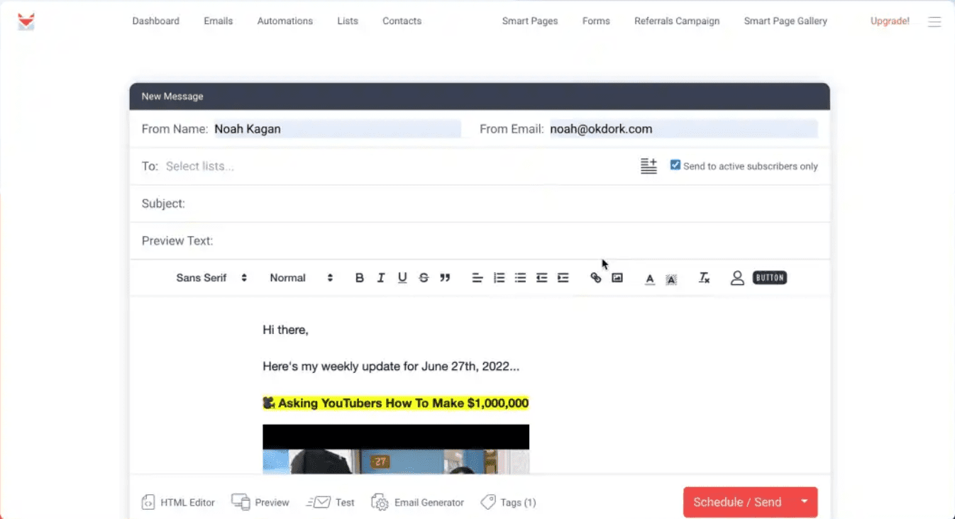 Email service provider - SendFox