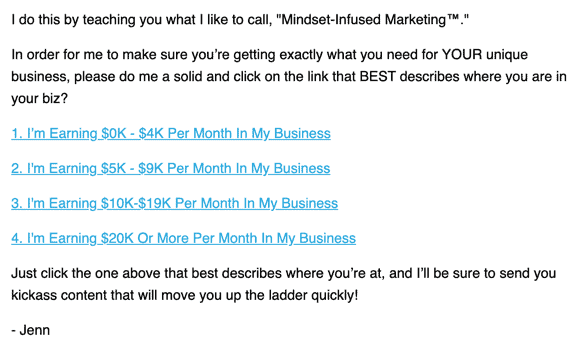 Segmentation Triggers Email From Jenn Scalia