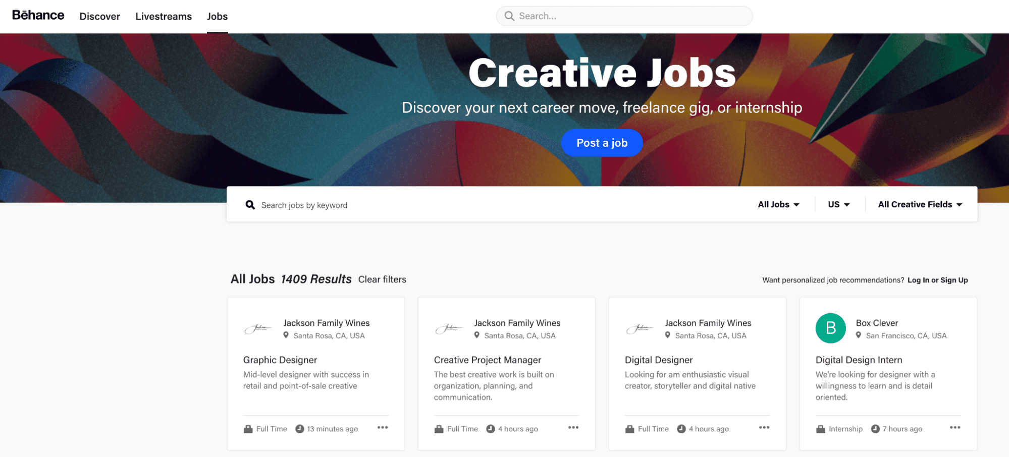 best freelance websites - behance