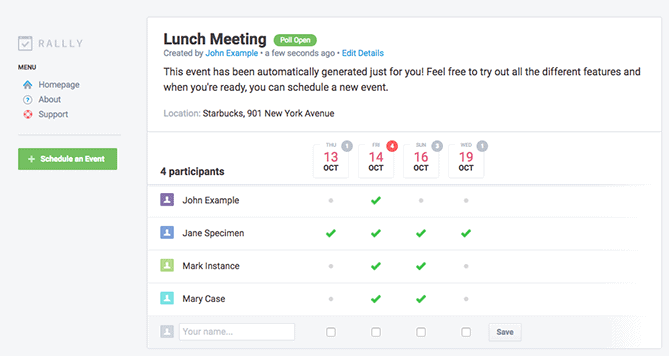 appointment scheduling software - Rally