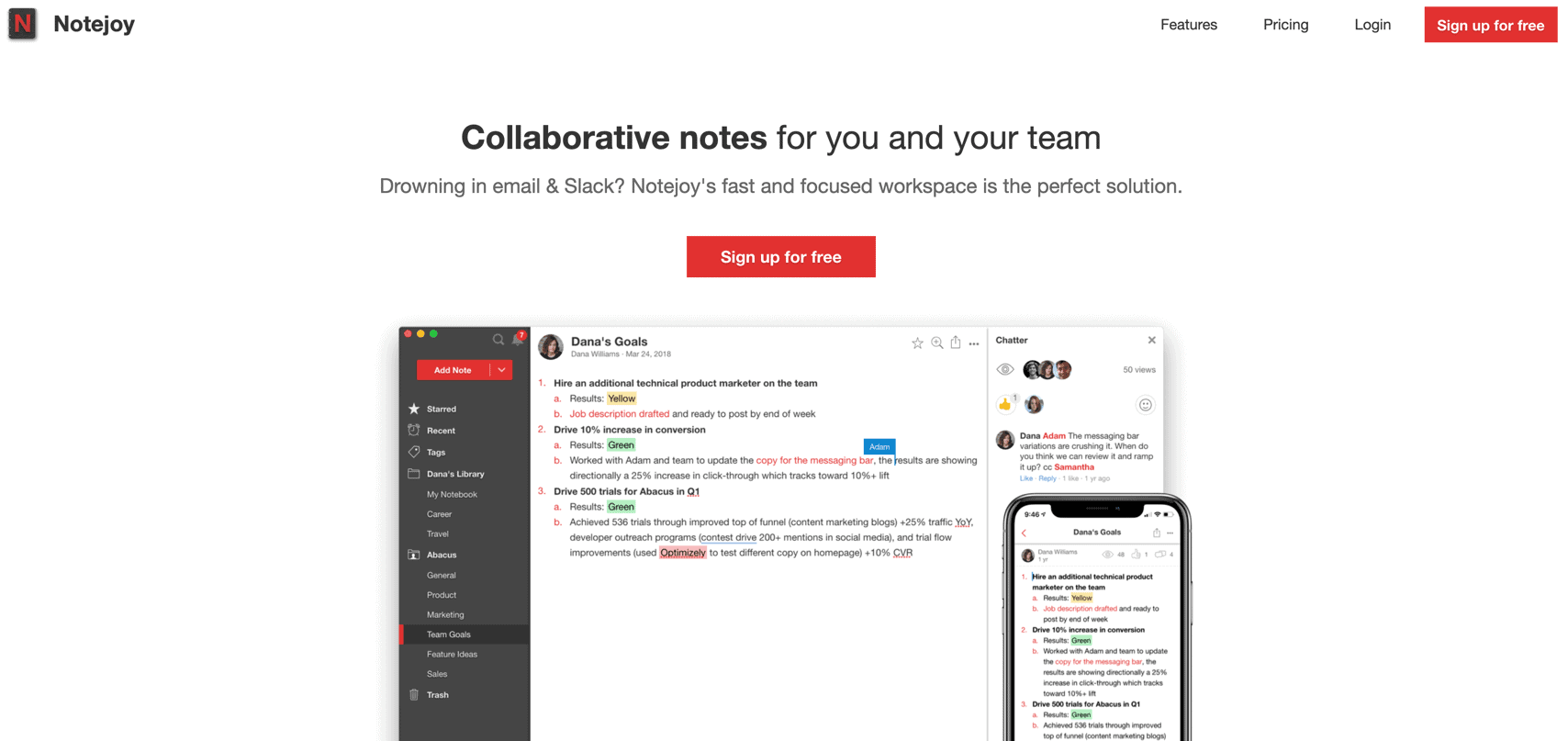 Onenote alternative - Notejoy
