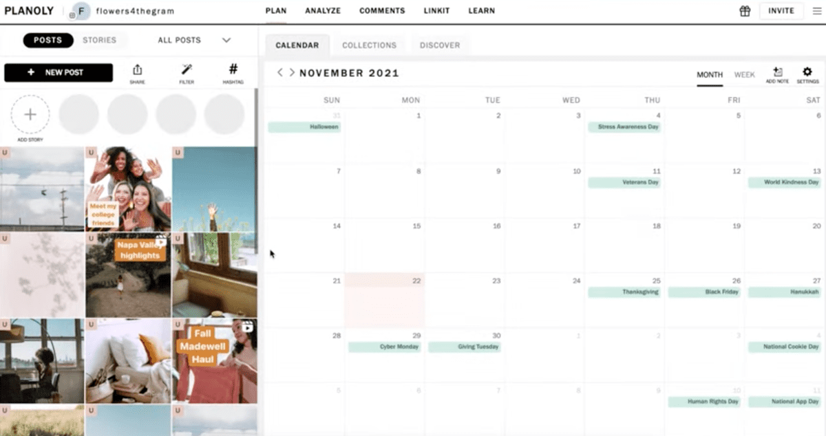 social media management tools - Planoly