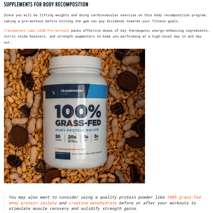 Transparent Labs products