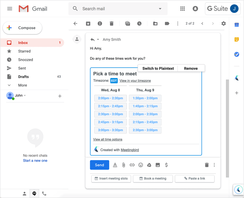 Calendly Alternative - MeetingBird