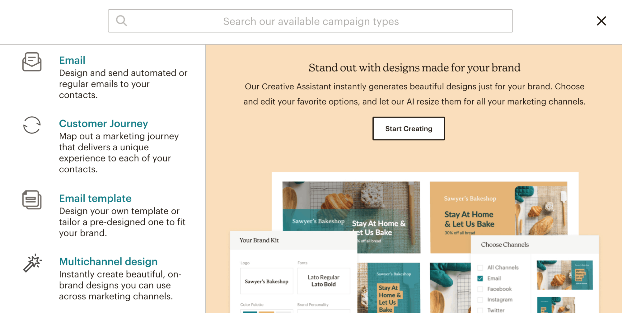 Mailchimp campaign types