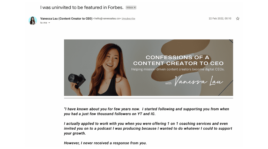 newsletter by Vanessa Lau