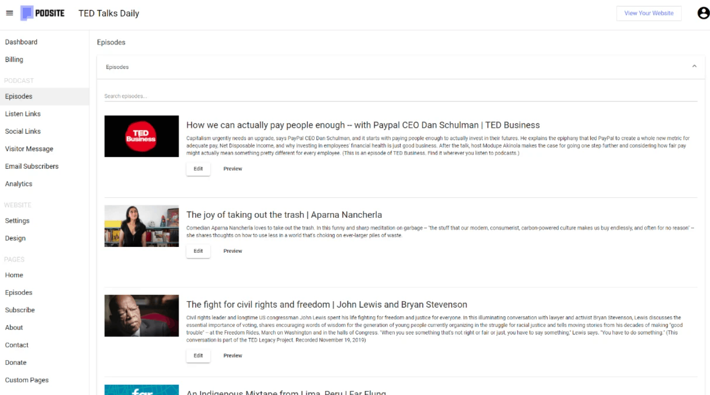 Podsite TED Talks Daily