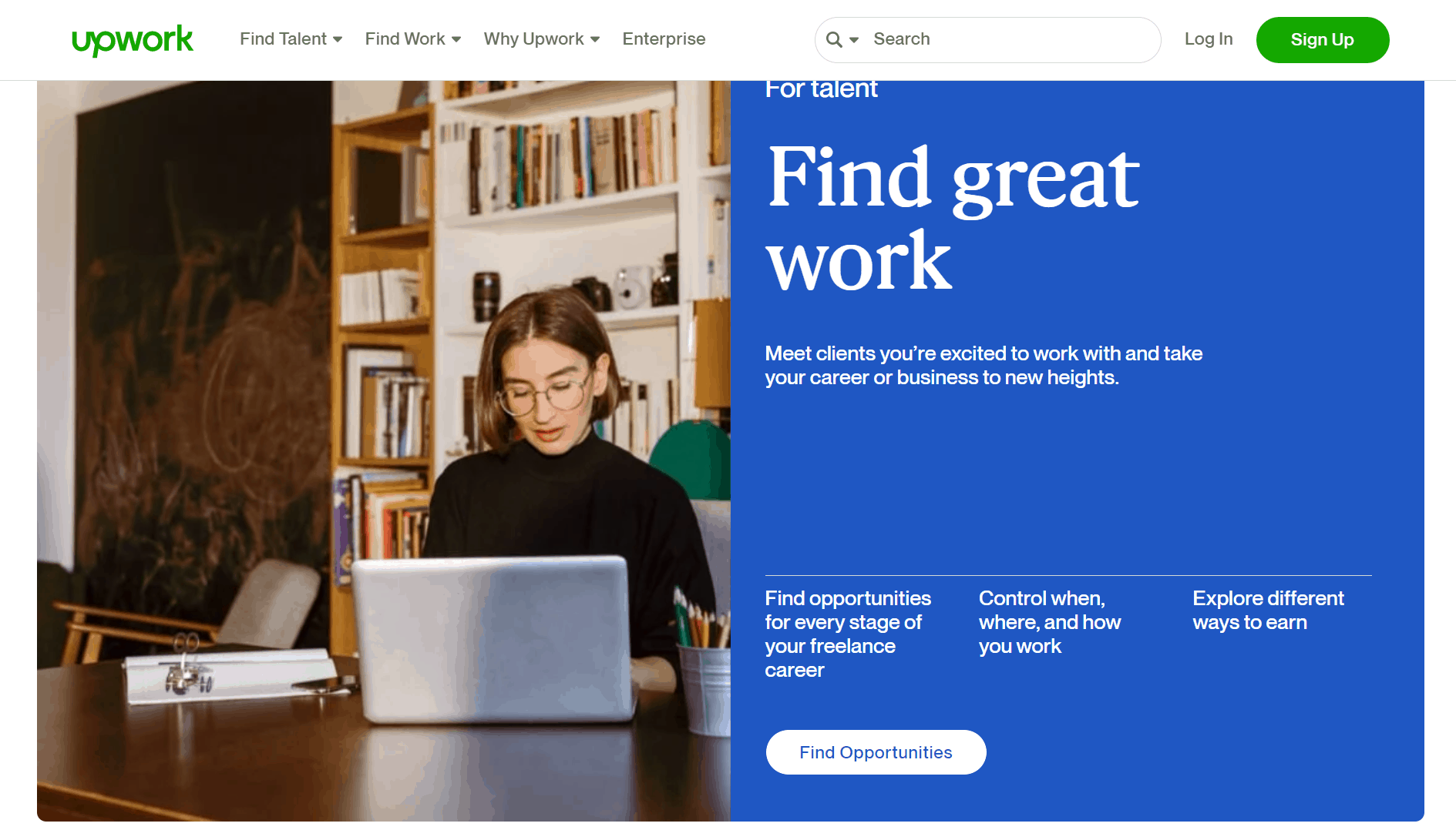 Upwork landing page