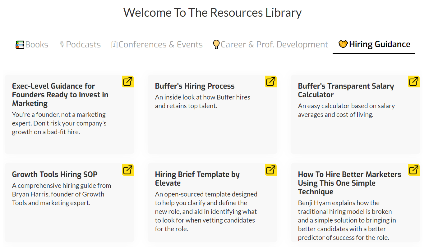 Website ideas - Hiring guidance by Hey Marketer
