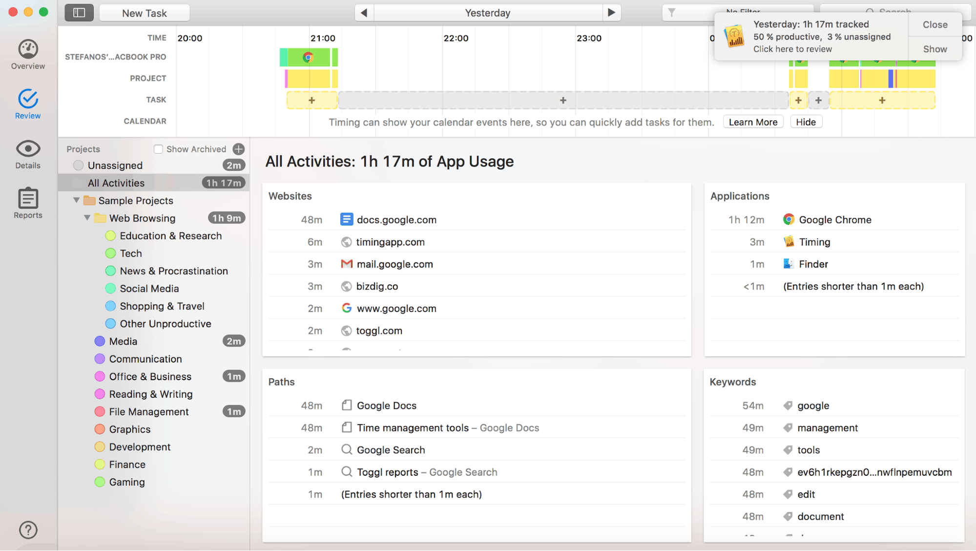 Time management tools - Timing