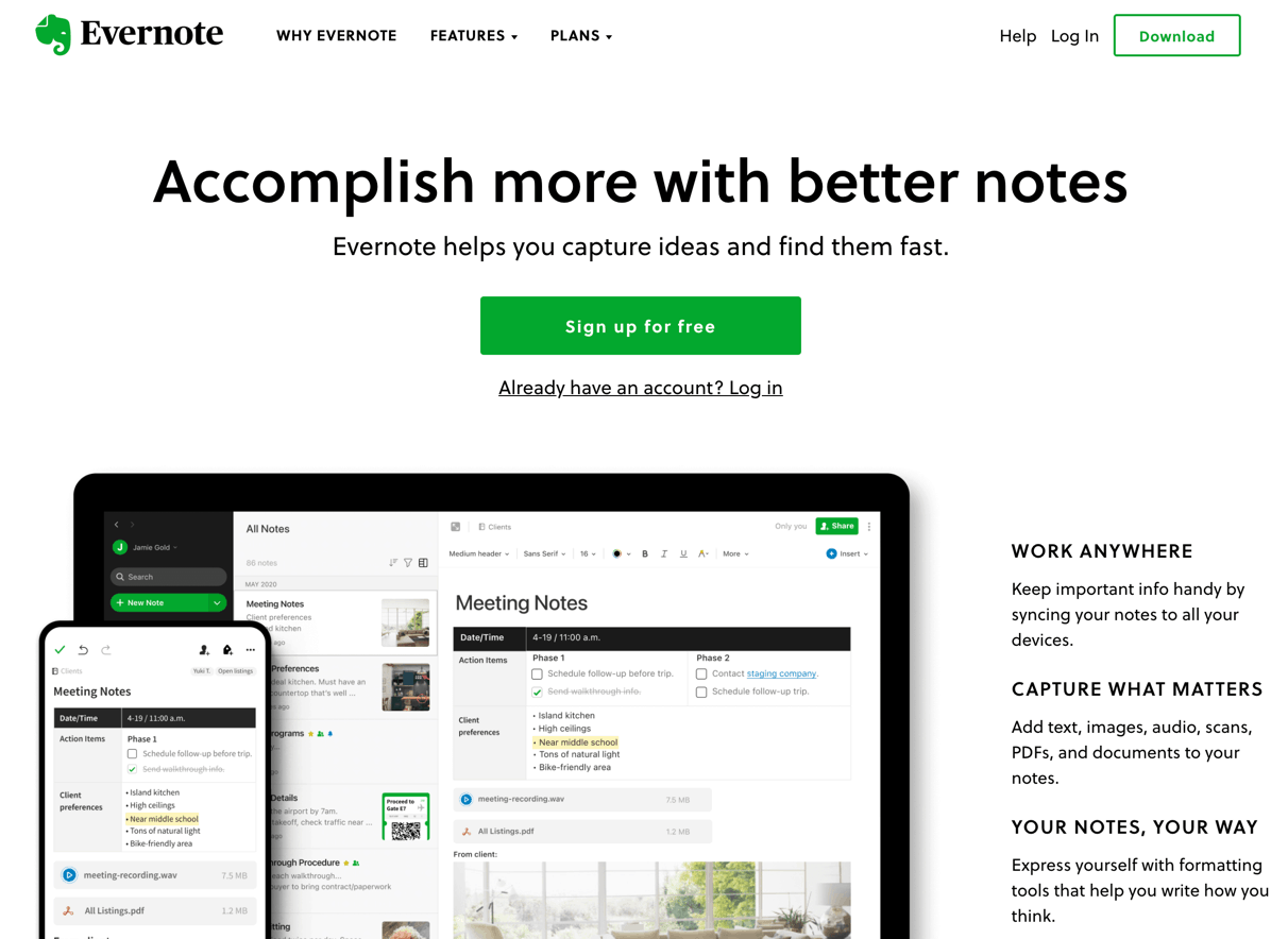 Onenote alternative - Evernote