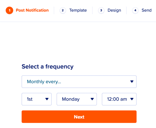 Mailpoet - select a frequency