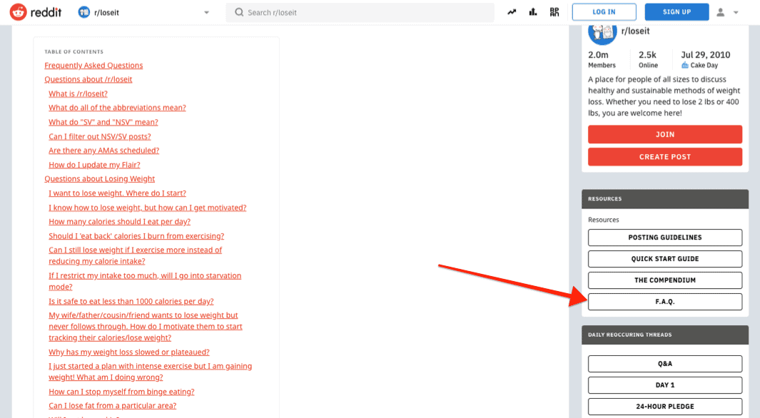 Reddit and sidebar on Reddit