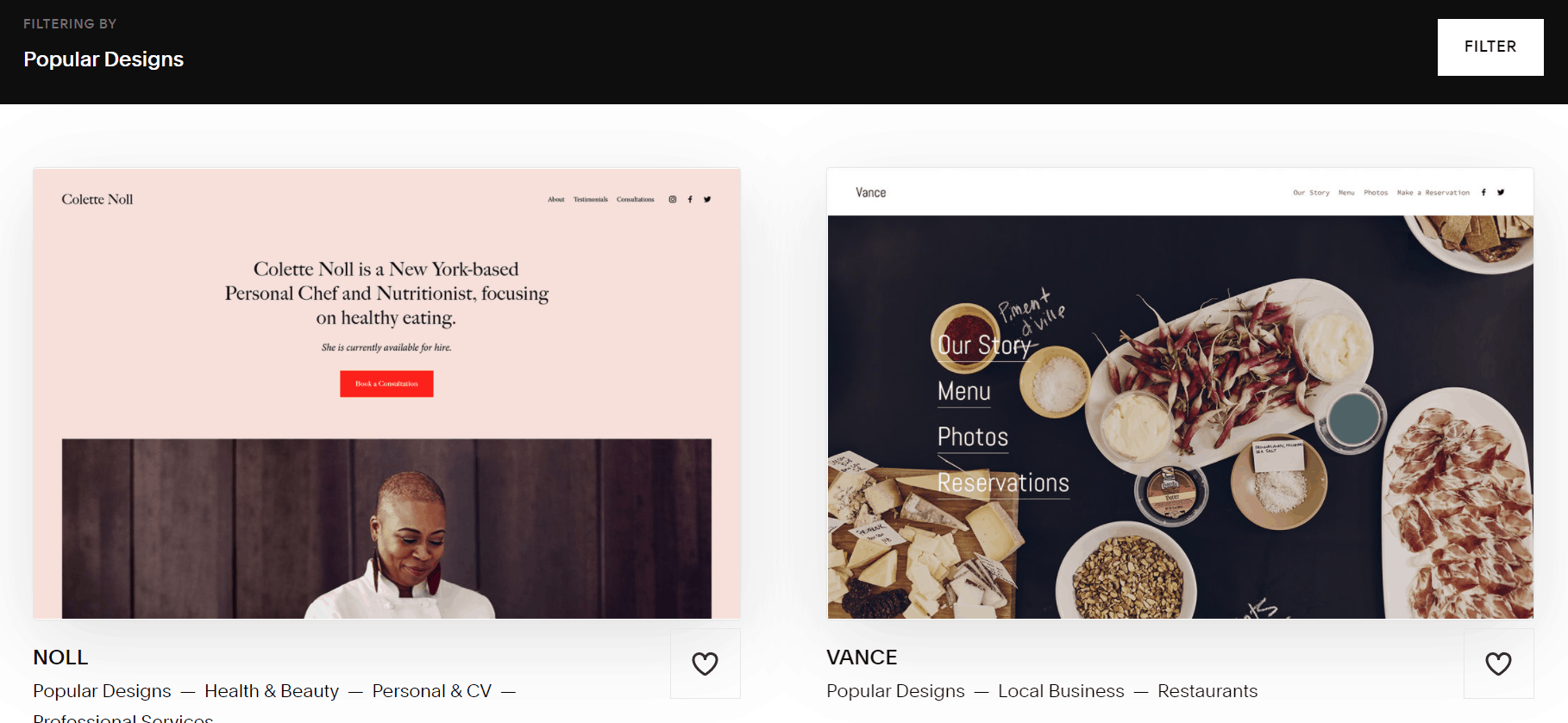Squarespace website template