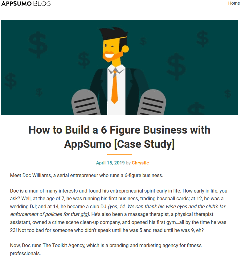 AppSumo blog post testimonials