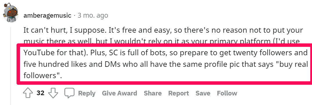 reddit post by amberagemusic