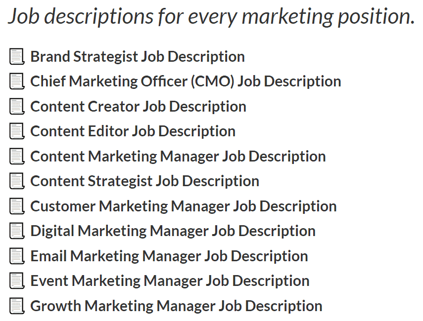Website ideas - fill in the blank job description template