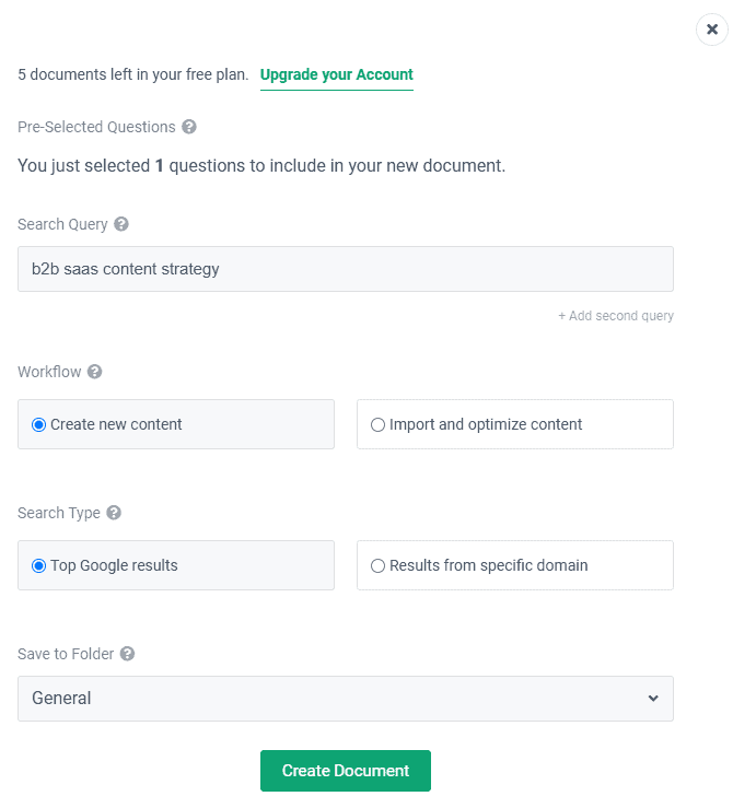 Frase - upgrade your account