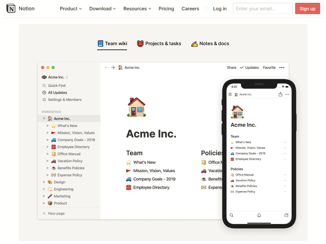 Evernote alternative - Notion