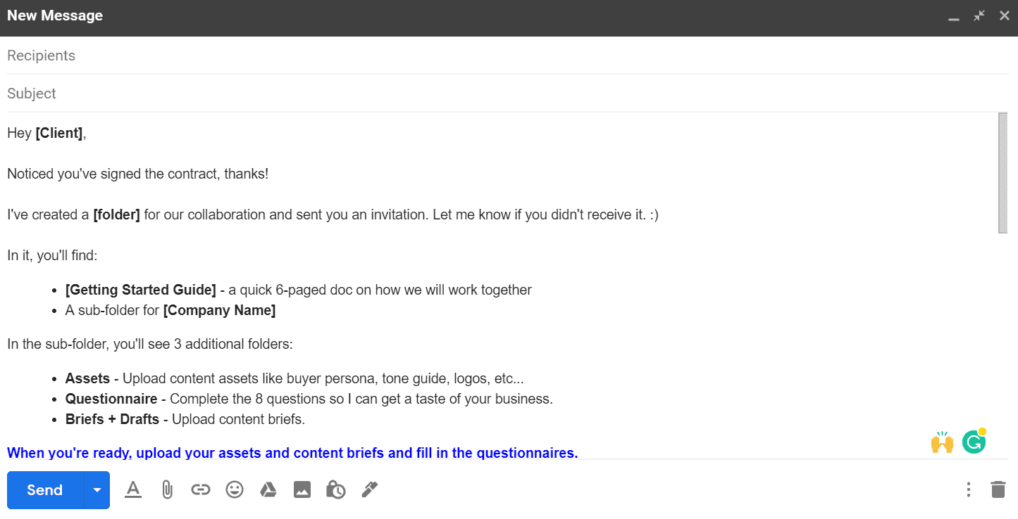 online business tools pre-write email gmail