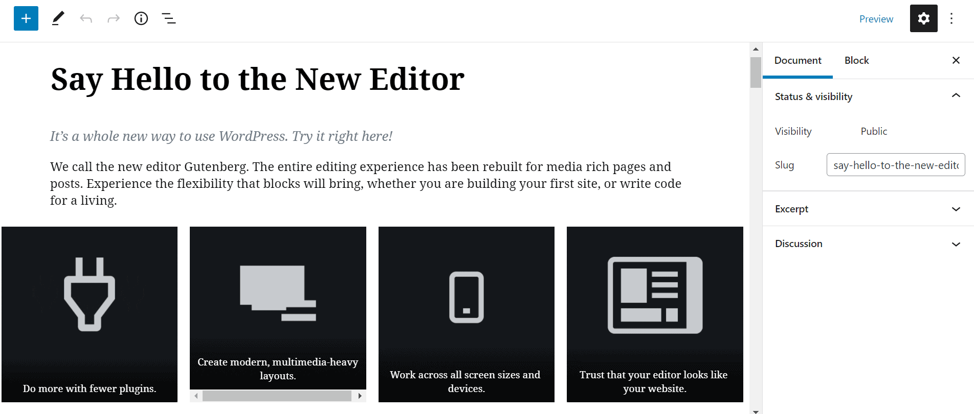 WordPress layout editor