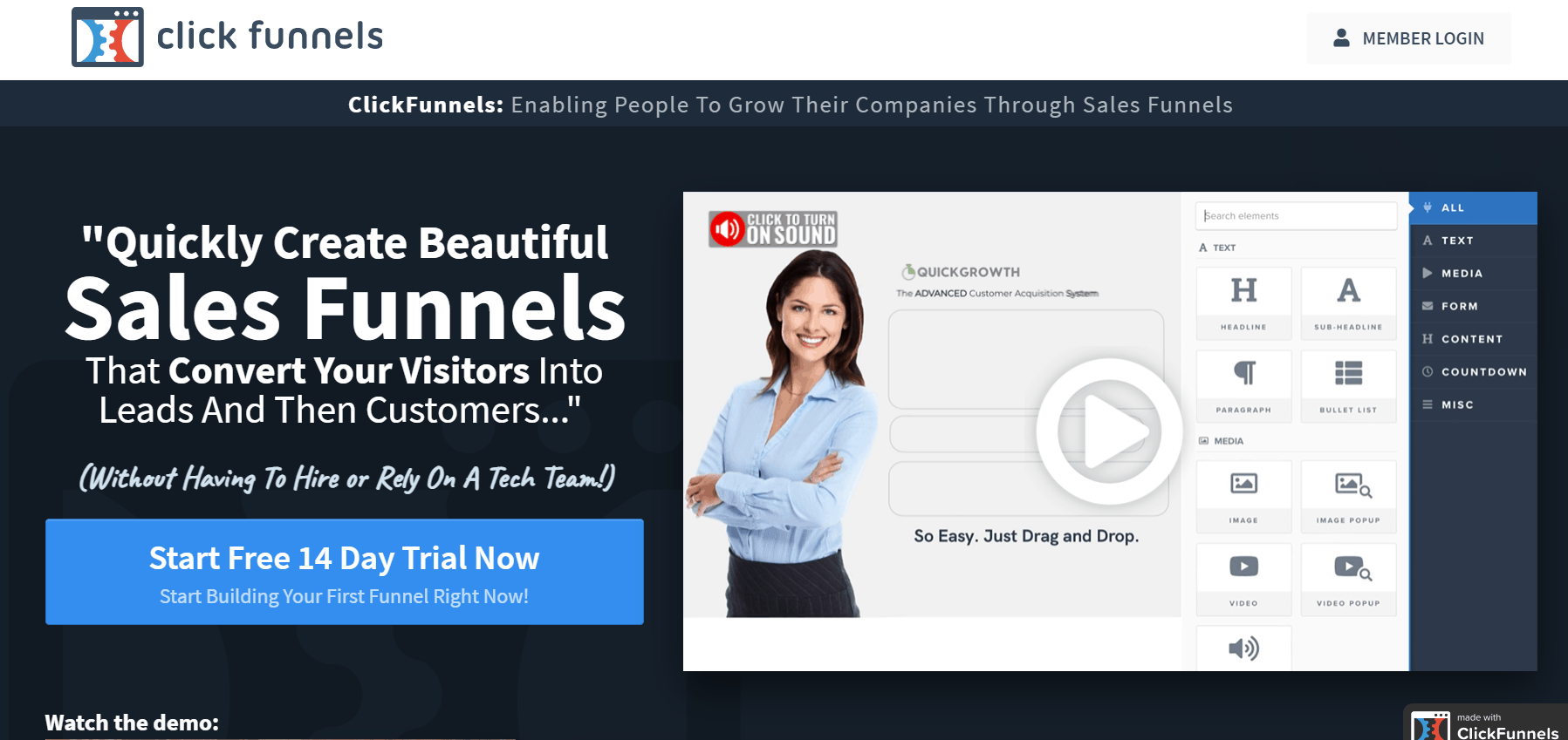 Web design software for marketing - ClickFunnels 