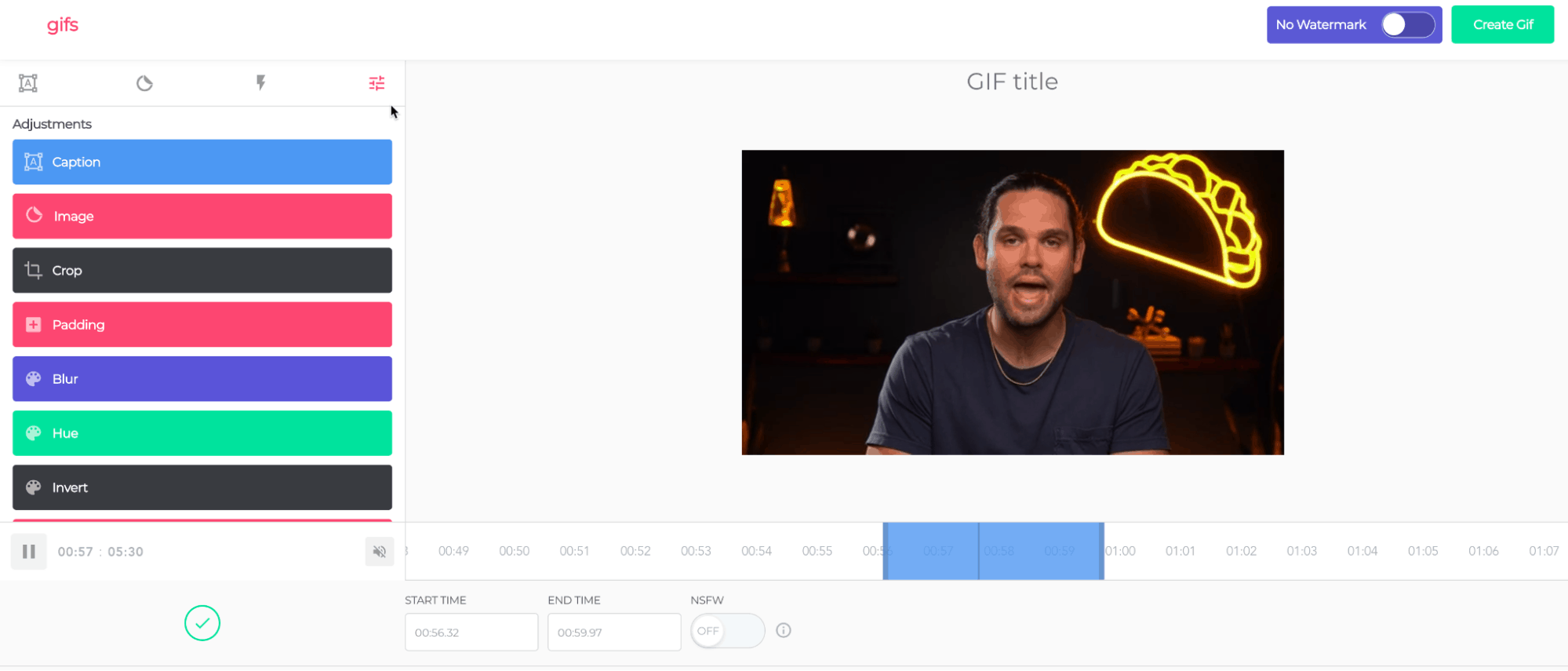 Clip the GIF and edit it