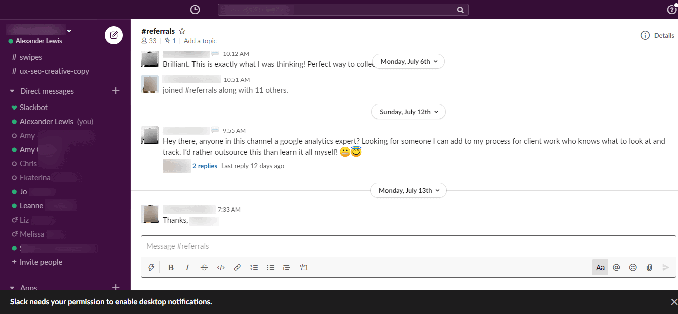 team communication tools slack