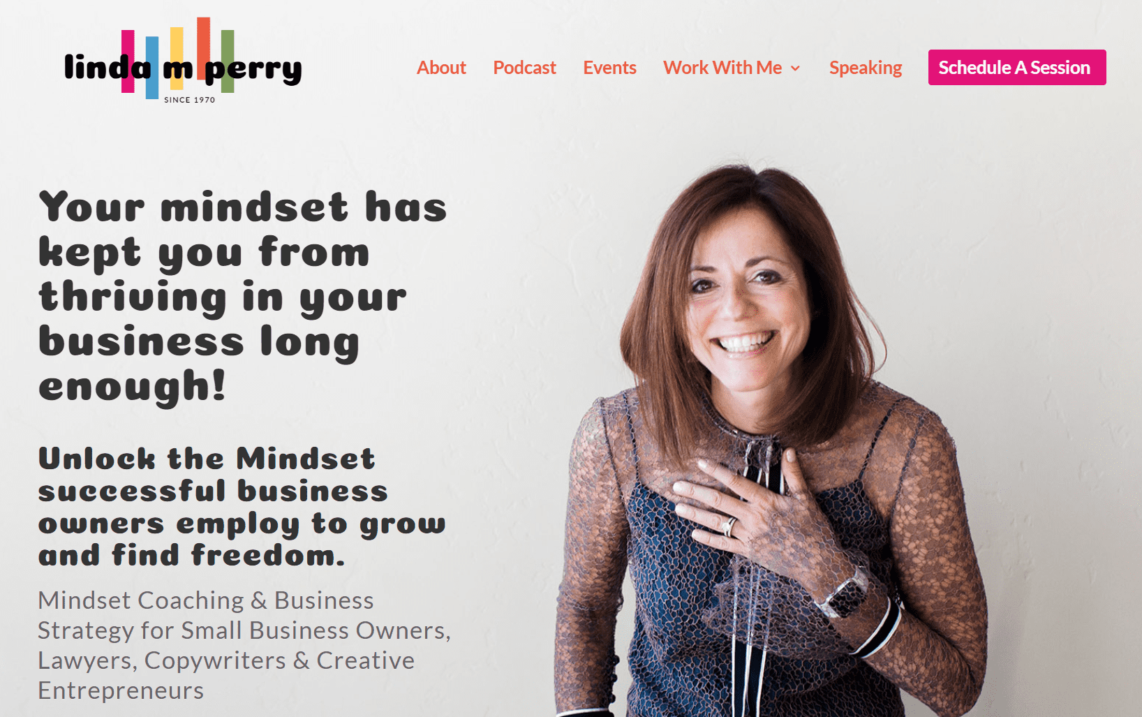 Linda Perry landing page