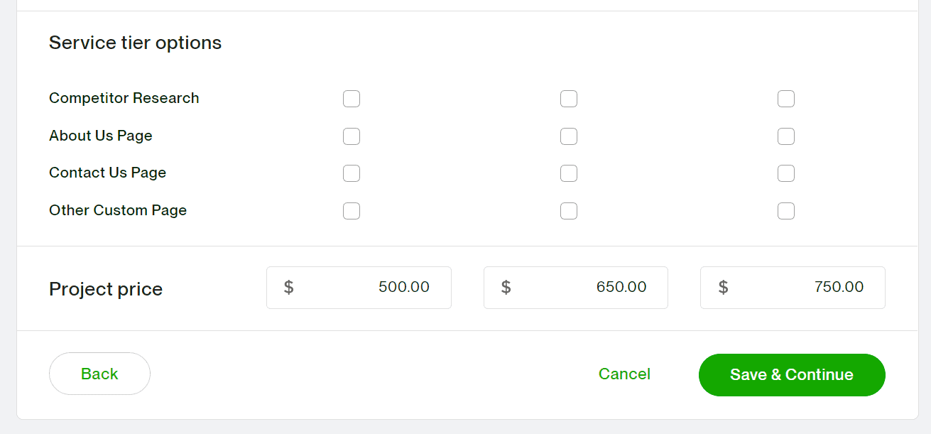 Upwork’s tier options