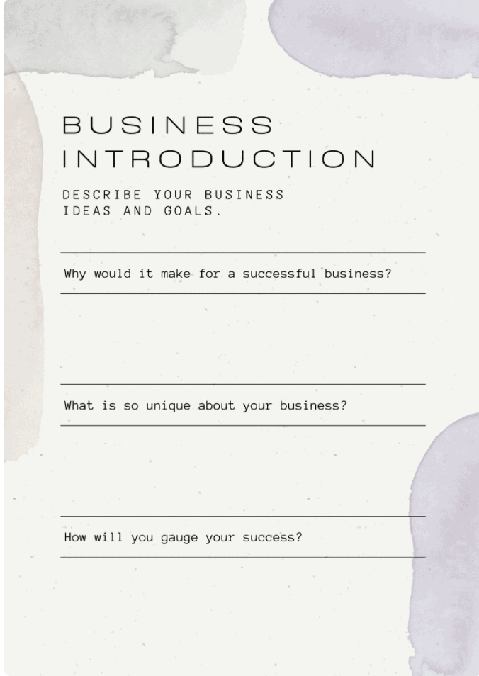 Introduction & Goals Worksheets