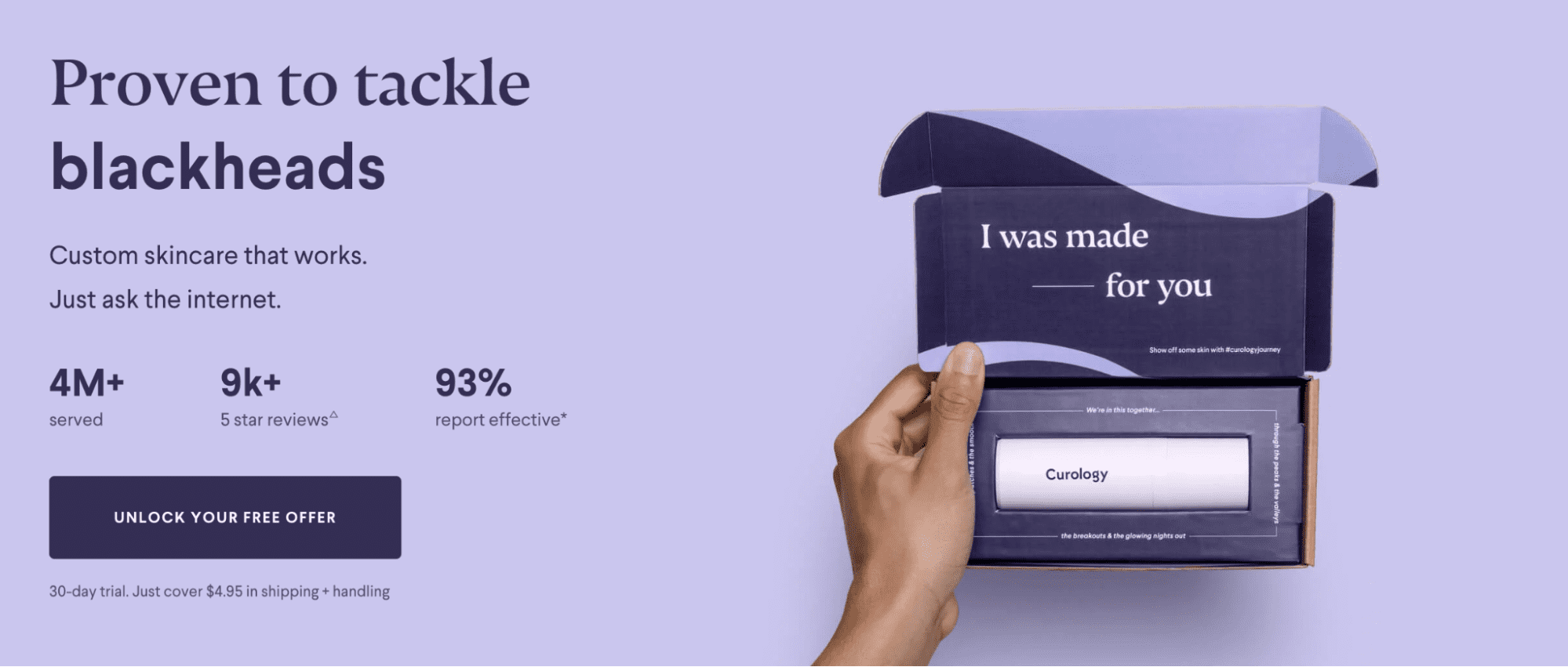 Curology’s landing page