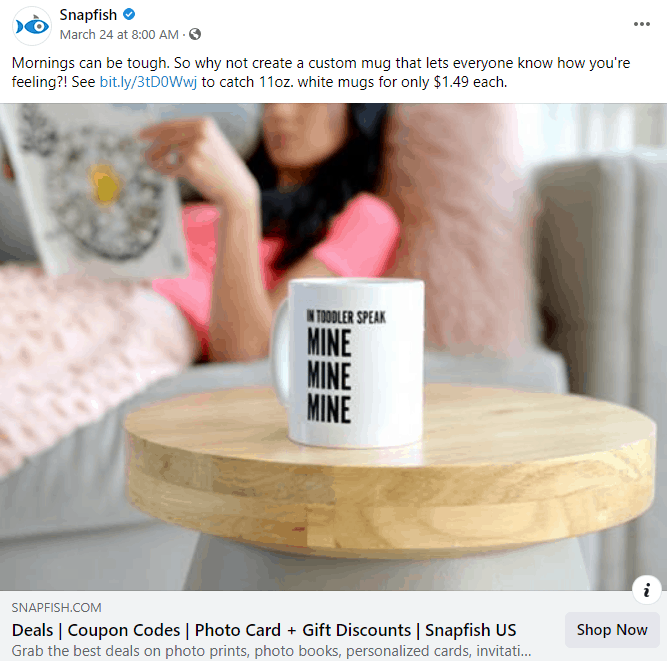 Snapfish Facebook ads