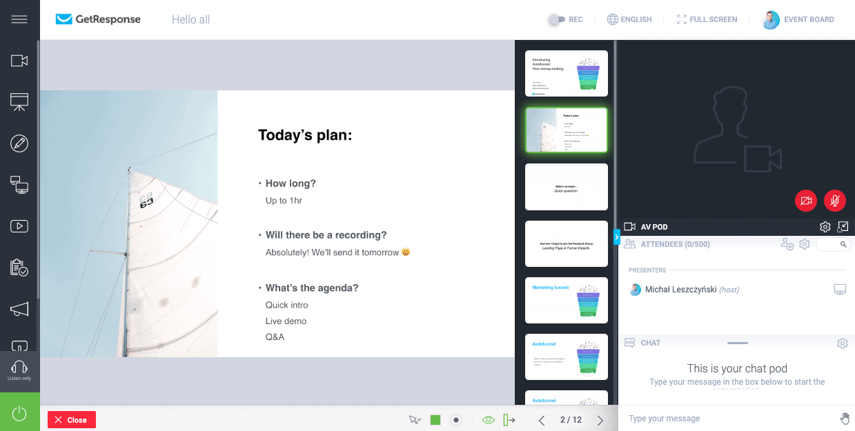 best webinar platform - GetResponse