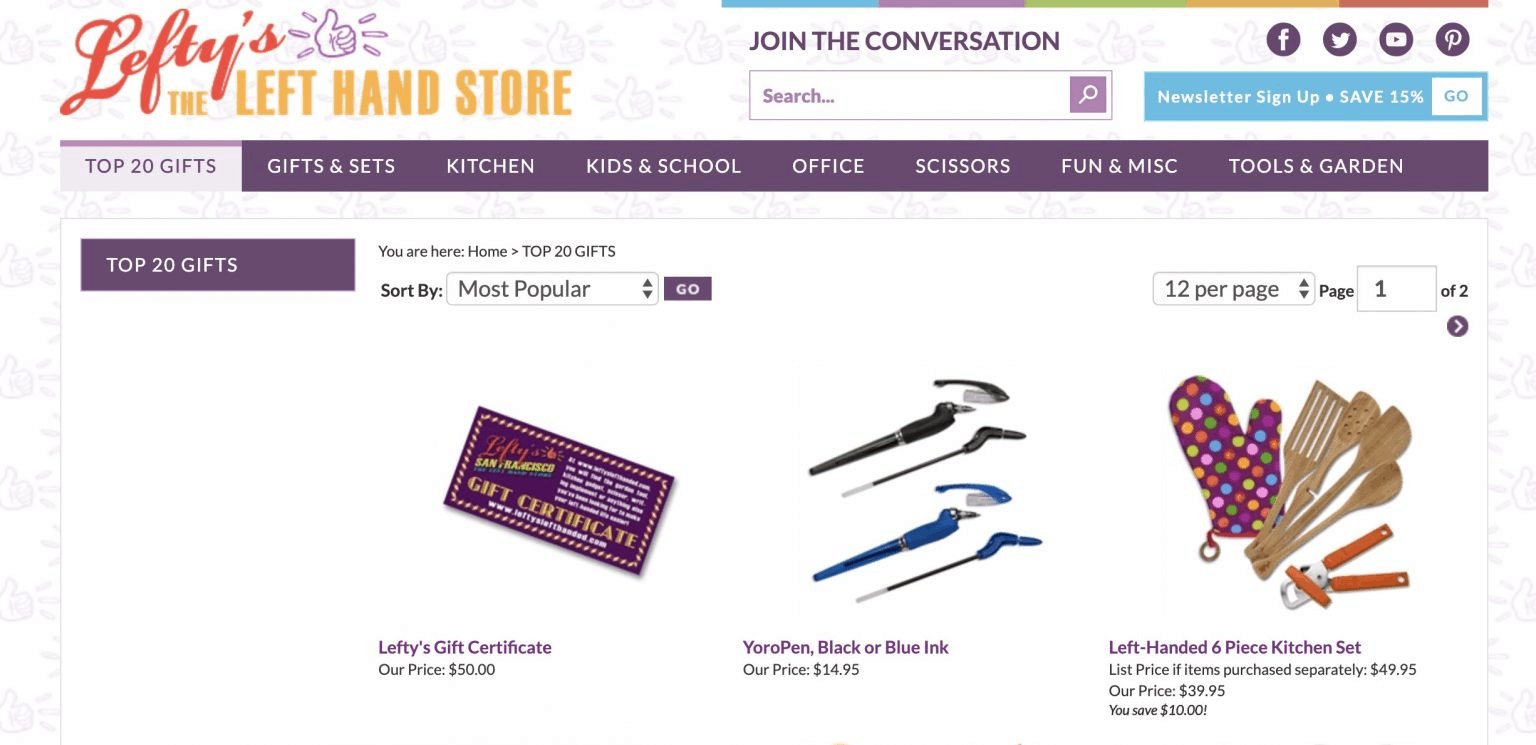 Lefty’s online store