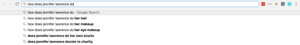 autocomplete results for "how does [celebrity name] do" search