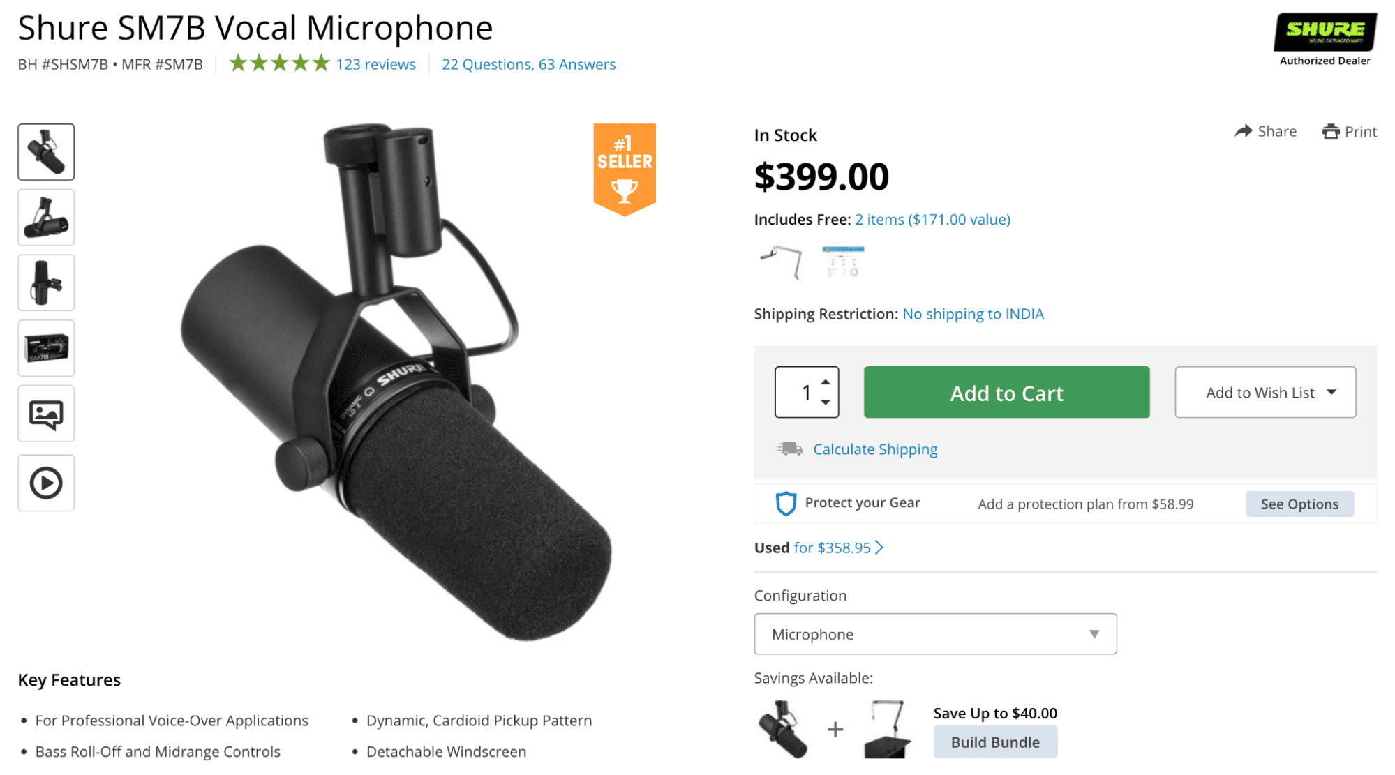 Shure SM7B Vocal Microphone