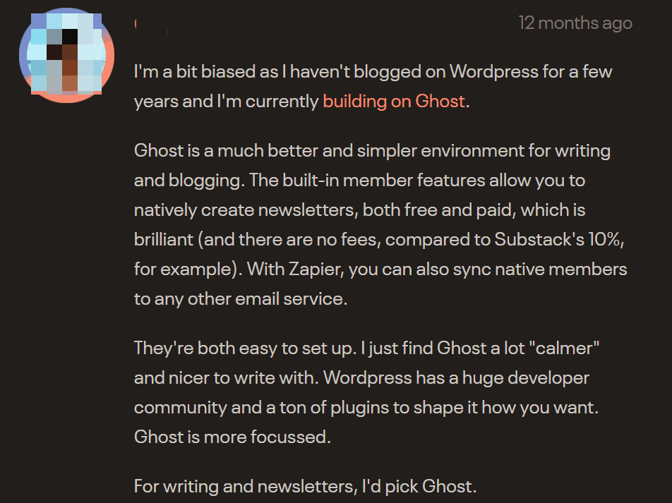 Capiche user review - Ghost