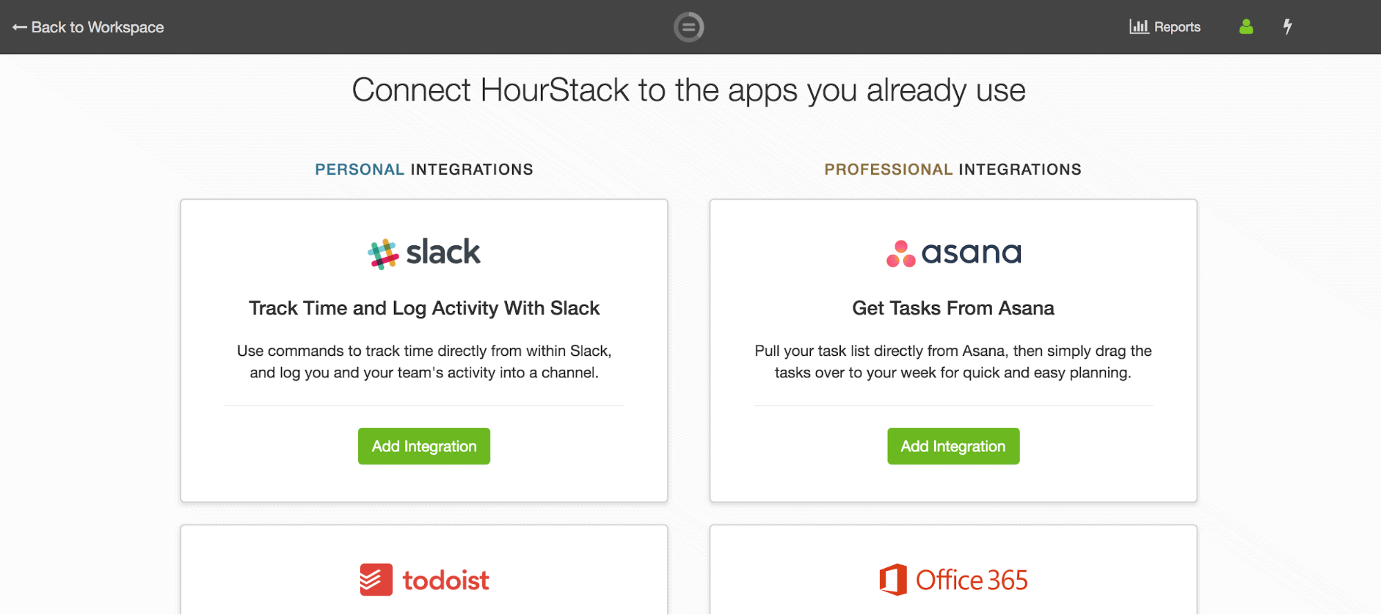 Time management tools - HourStack intergrations